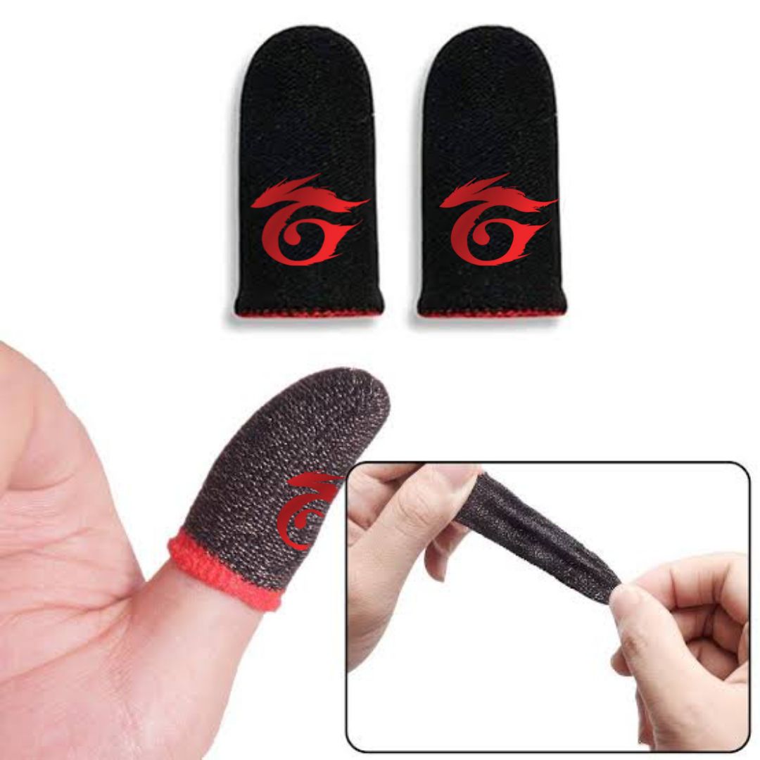 Professional Freefire Gaming Finger Sleeves For Mobile Games 1 Pair Anti-sweat Breathable Lycra Carbon Fiber and Fabric Suitable For Tablet Screen Touch