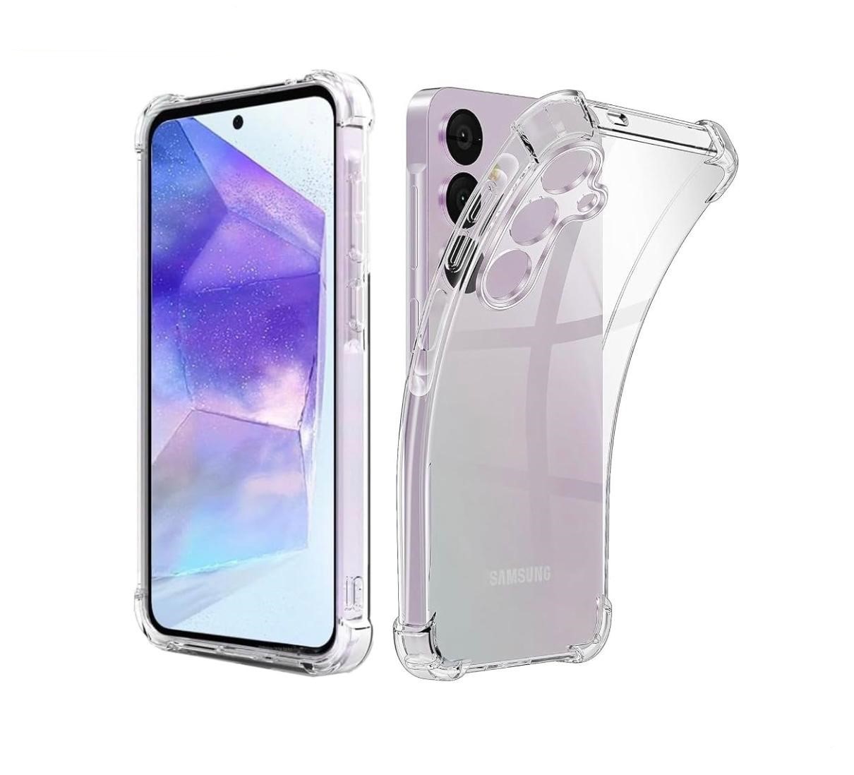 [Clear Case- 4 Corner Bumper Protection Back Cover Transparent] for Samsung A07/A17/A27/A37/A57 - Shockproof Soft Silicon Slim Lightweight Imported