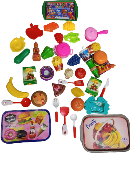 Artificial Food Toy For Kids Pretend Play Plastic toys Mix Bag Full kitchen Toy Playset