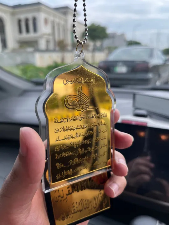 Ayatal kursi and Safar & dua Car Hanging I Masjid Shape Ayat ul Kursi & Safar Ki Dua Islamic Car Hanging | Ayat ul Kursi Car Hanging | Islamic Car Accessories for Protection & Blessings