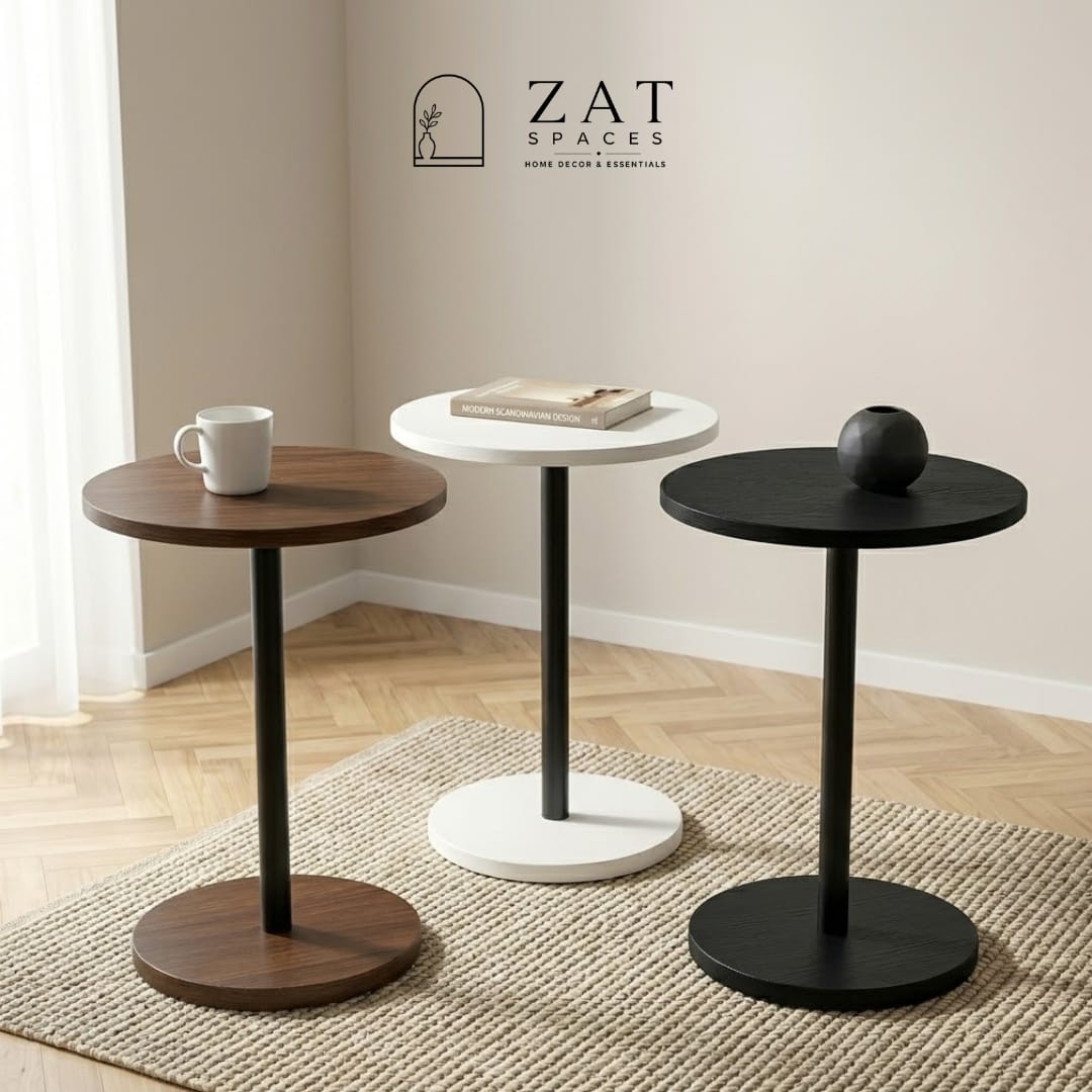 Coffee Table | Side Table | Round End Table | Sofa Side Table | Modern Bedside Table | Living Room Accent Table | Metal Round Table | Small Corner Table | ZAT Spaces