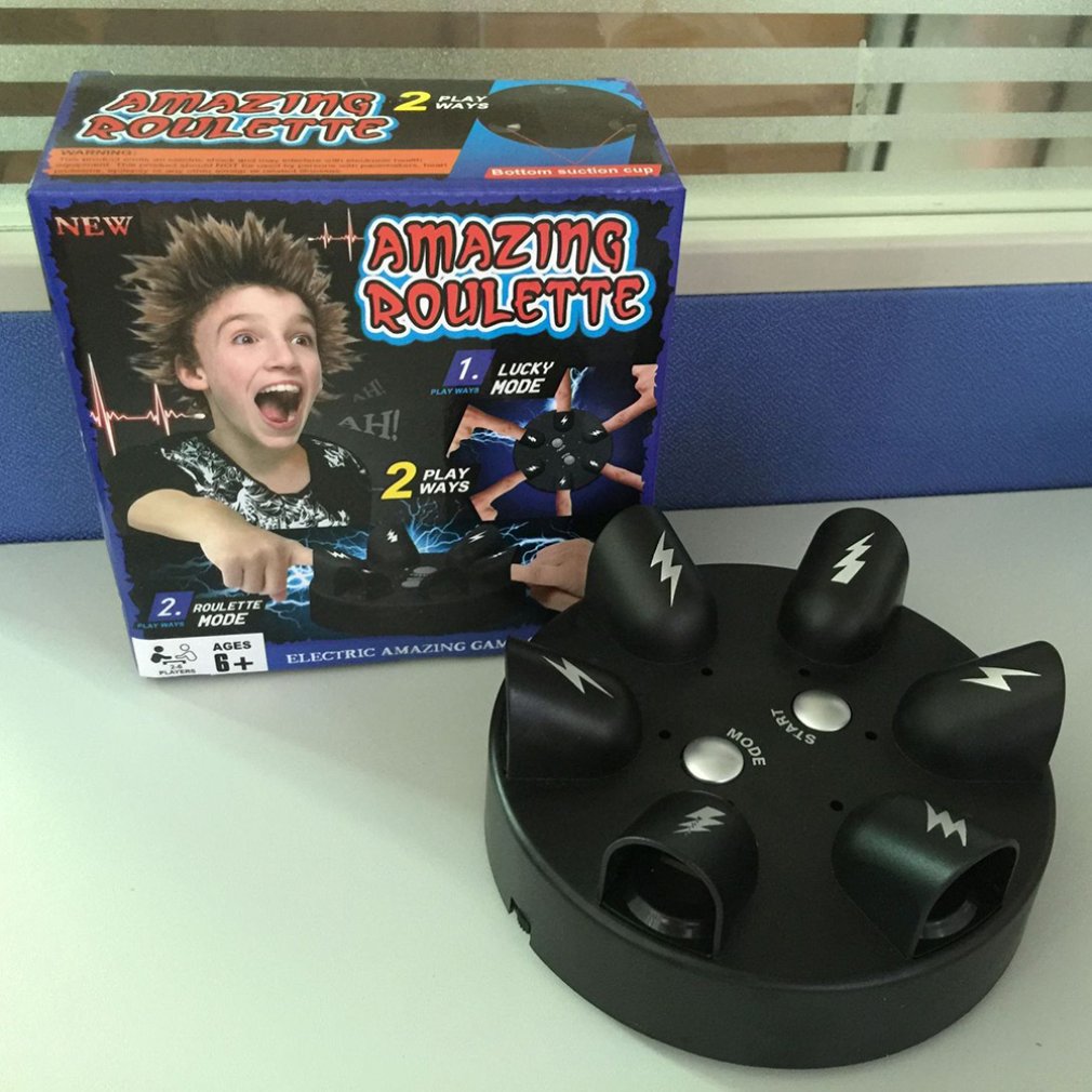 Interesting Electric Finger Game Machine Children Electric Shocking Tool Black