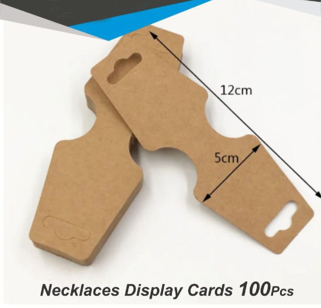 100 Necklace Tags Fold Over, Jewelry Display Card, Bracelet Display Card for Bracelets, Scrunchies, Headbands