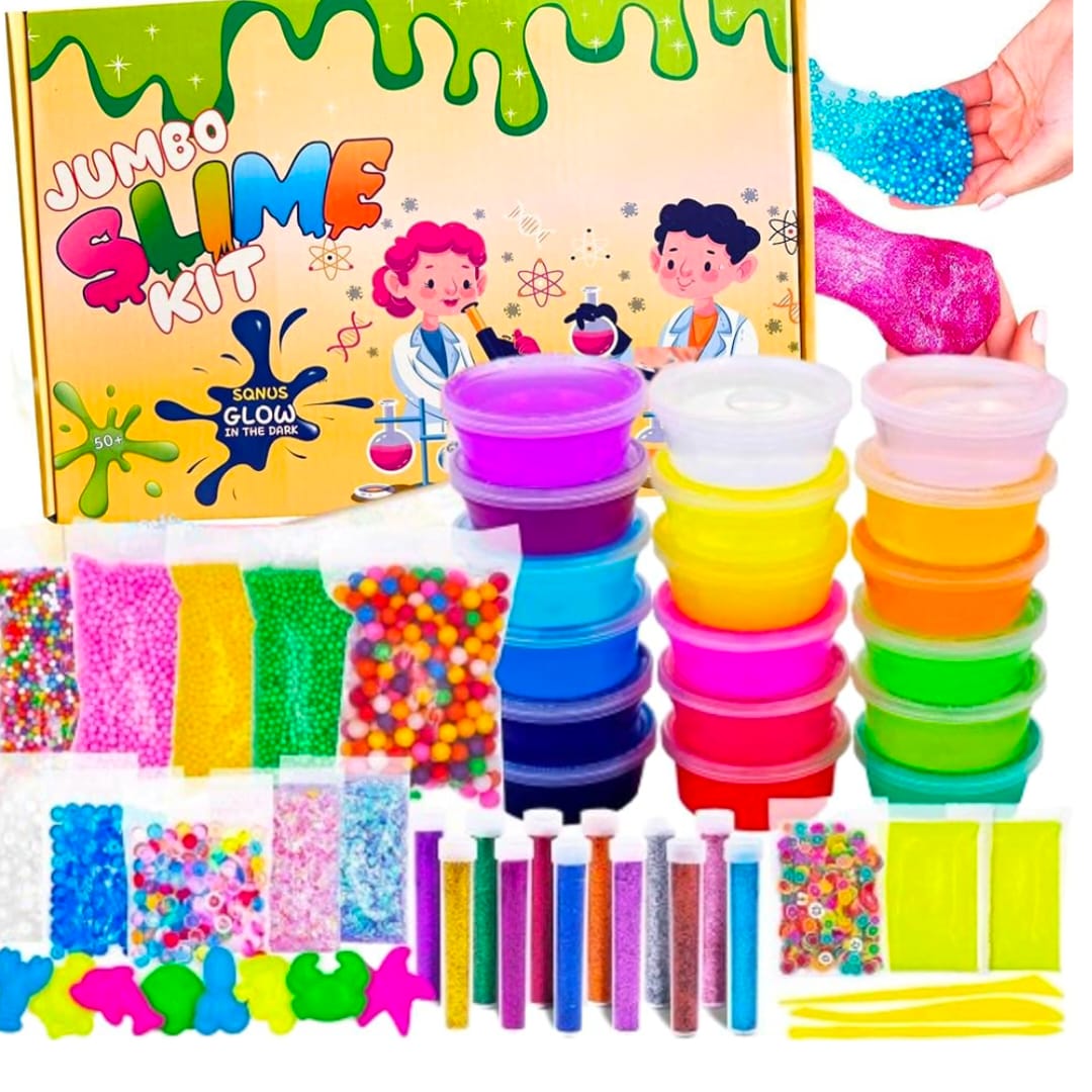 12 slime pack - 6 glitter bottle - Orbeez ball and Orbeez Animals-2 clay mitti pcs-8 stick icecream in (Jumbo deal price) Rs-313/ box not include