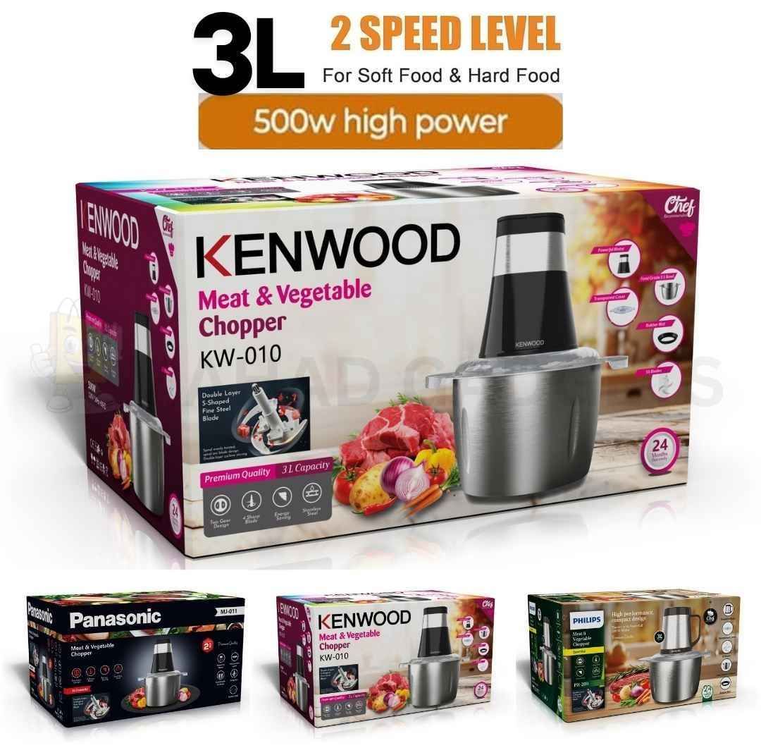 Multi-Function Food Processor  3-Lt and  5-Lt  Capacity - Hand blender - Stainless steel bowl - Meat chopper - Grinder machine - Qeema machine - Multi function food processor - House hold mini electric food grinder - Kitchen Home Appliances