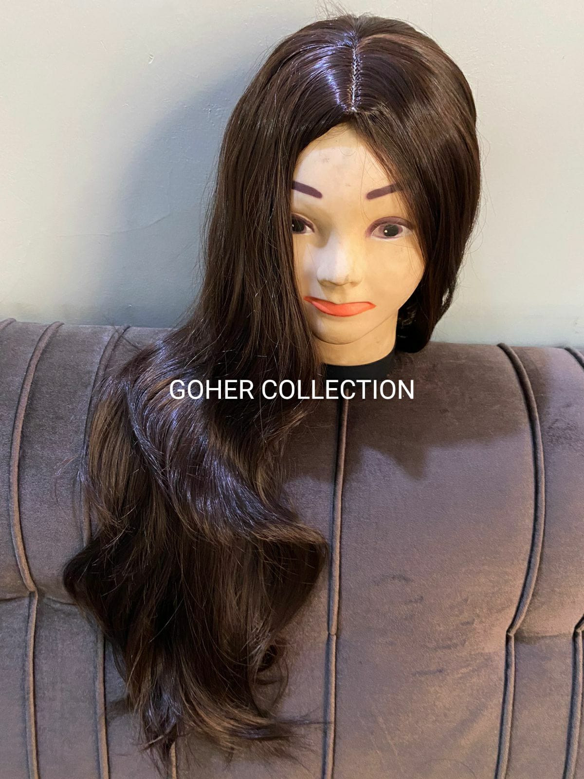 Full head hair style wig for girls and women's - medium brown
