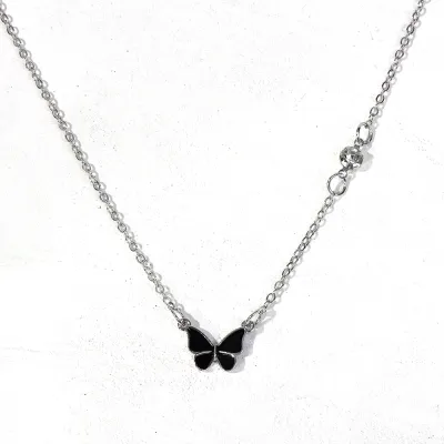 Butterfly necklace deals black