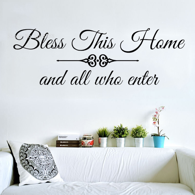 Décor Decals, Stickers & Vinyl Art Bless This Home Religious Quotes