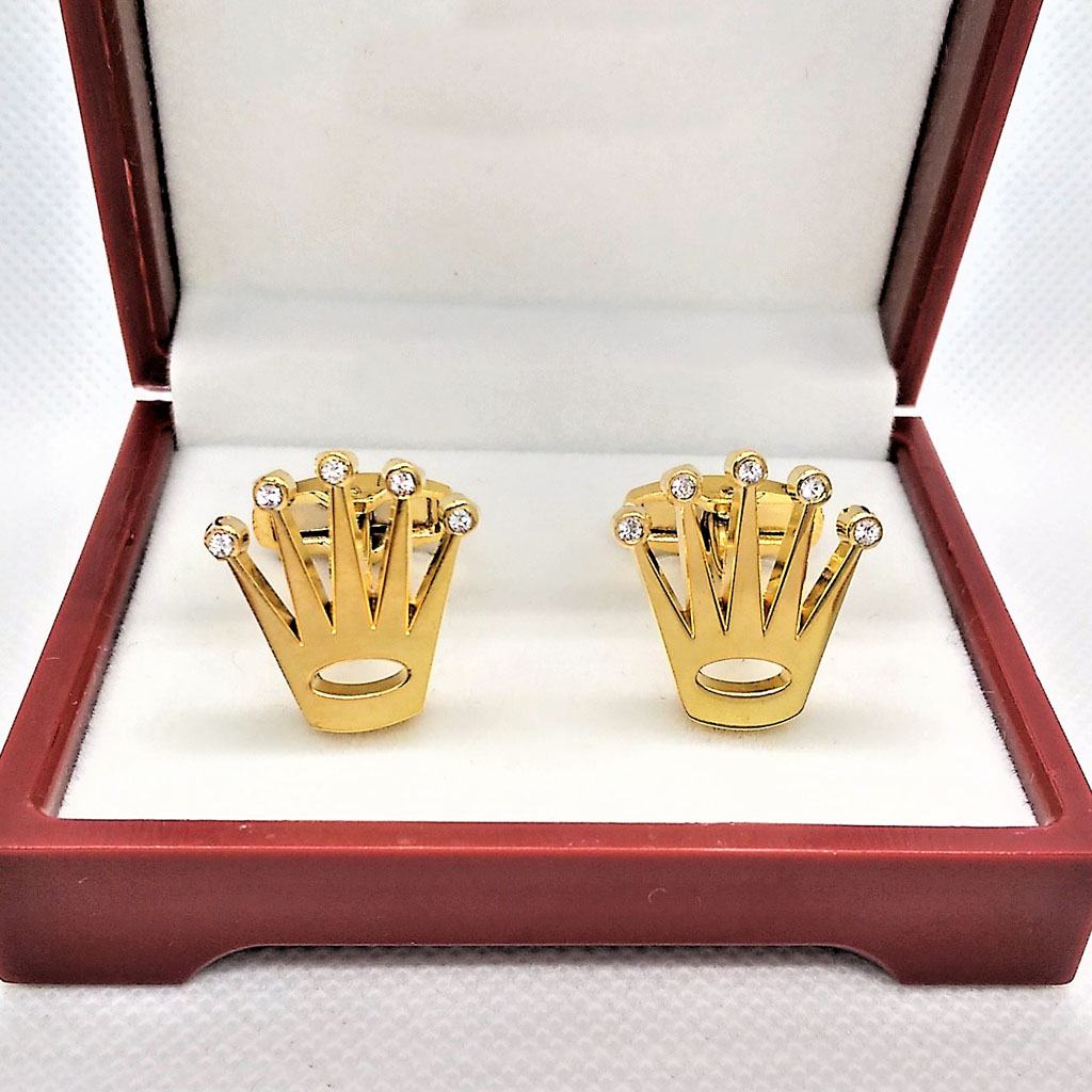 Golden Crown Cufflinks For Men Studs Gifts for Men