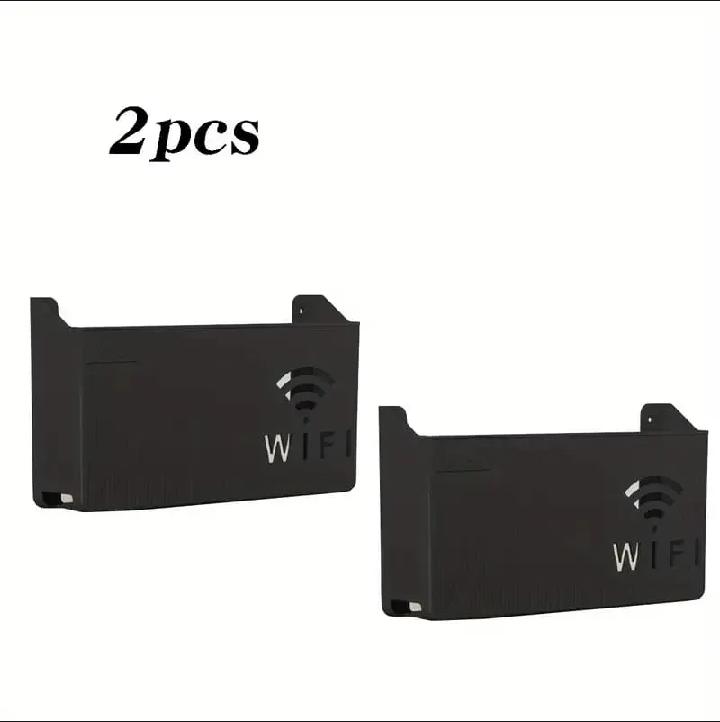 Wireless Wifi Router Shelf, Wall-mounted Cable Power Bracket Organizer, Router Wall Hanging Rack, Game Console Box, Self Adhesive Storage Rack, ABS Cable Organizer Box, Socket Power Cord Storage Shelf, Home Office Wall Organizer Management