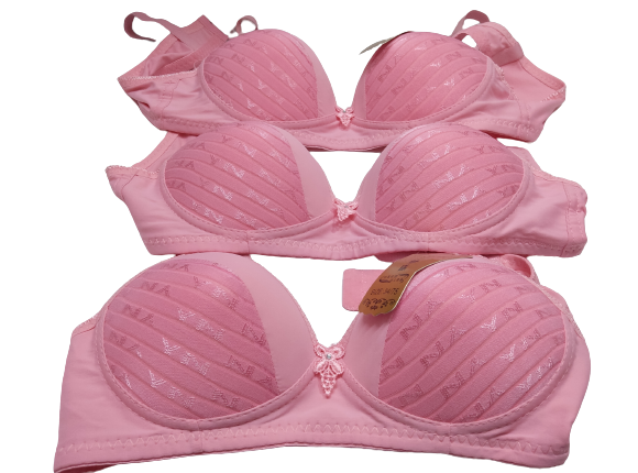 Buy 3 Pack Embroidered Bras - Pink - 40D in Oman - bfab