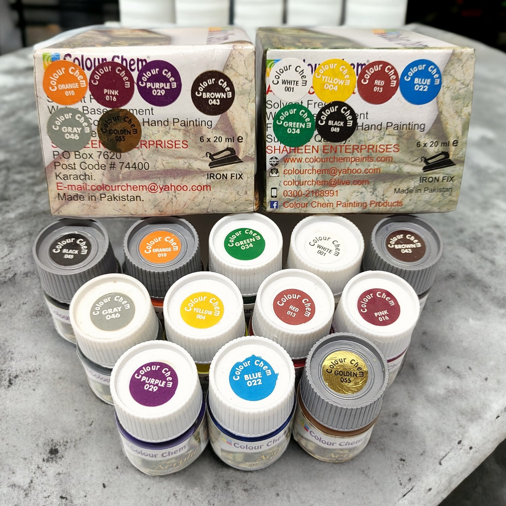Chem Co Color Color Chem Fabric Color Set of 12 - 20ml | Daraz.pk