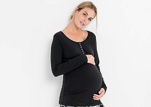 B99 black long selves Maternity tshirts