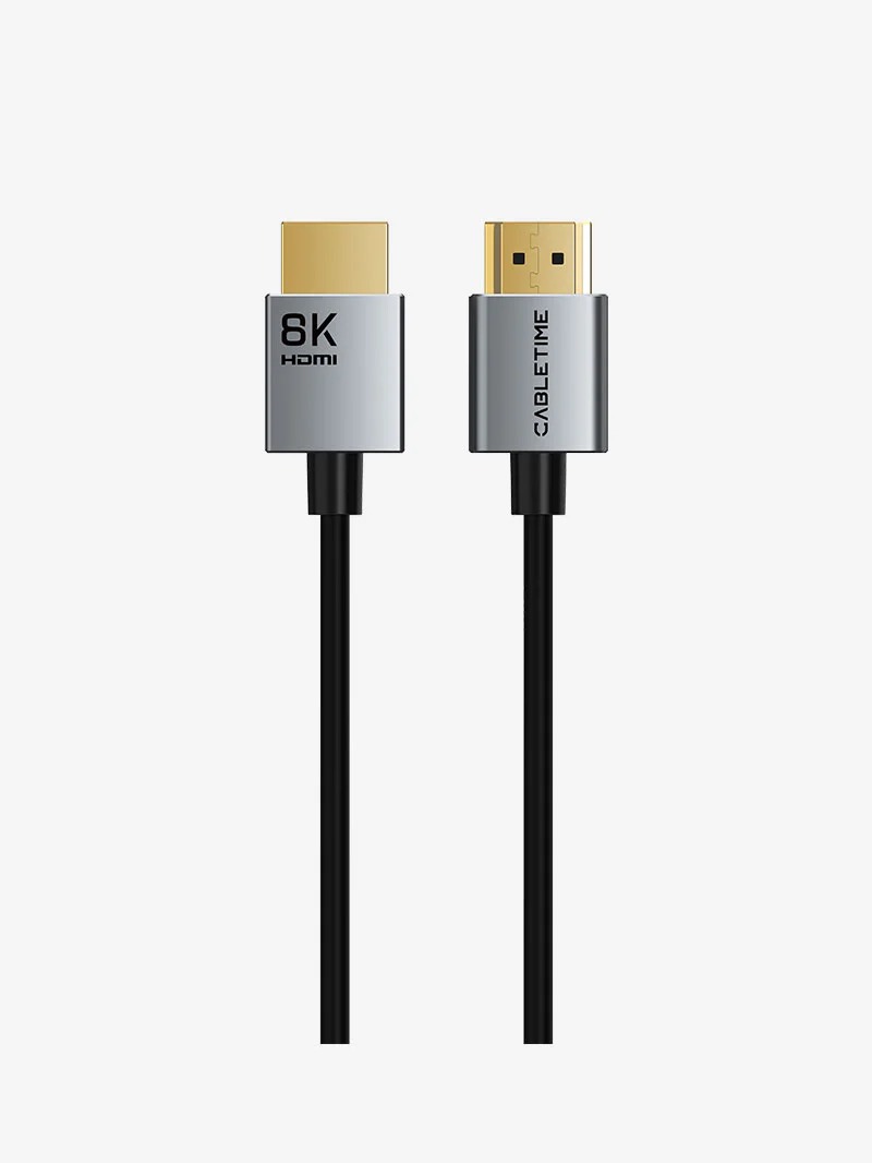CABLETIME 8K 60HZ Ultra Slim HDMI 2.1 Cable 3.8mm - 1m