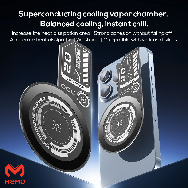 MEMO Mobile Cooling Fan Plate | Phone Magnetic Cooler Sticker Heat Sink for Fan Radiator (Strong Adhesive) - Memo VC01 Aluminium Vapor Chamber Gaming Cooling Pad