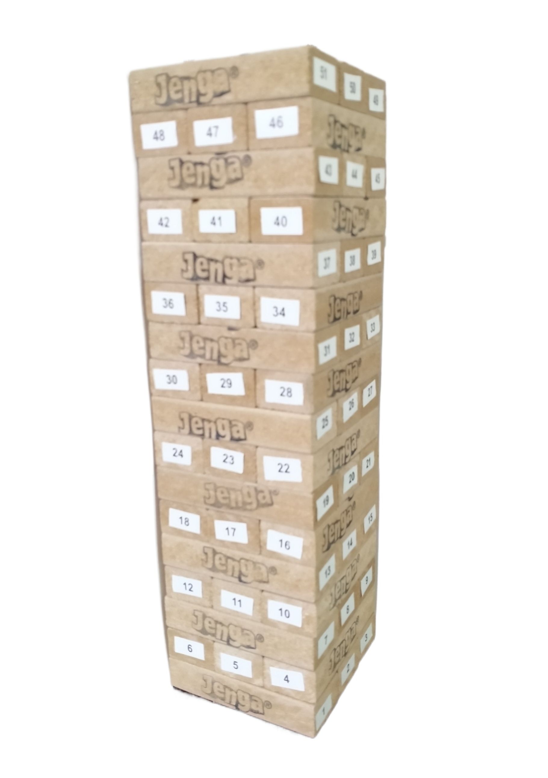 Hasbro Gaming Jenga Tower Wooden Blocks Game -  Classic Jenga with Numbers Wood Toy For Kids and Family - Jenga Kids & Adults Wooden Block Game