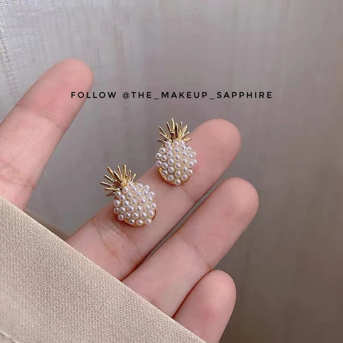 Pineapple Pearl Earrings French Retro High Quality Earrings for Girls Beautiful Stud Earrings For Women
