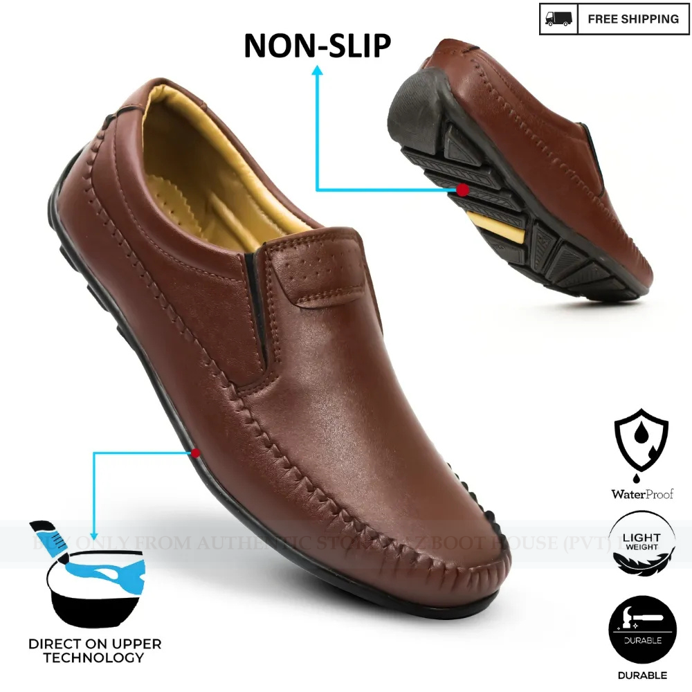 NBH Shoes Loafer - Casual Non Slip Formal Shoes For Men - Office Shoes For Boys - Shoes Formal Leather For Kamez Shalwar - Perfect Gift For Boys