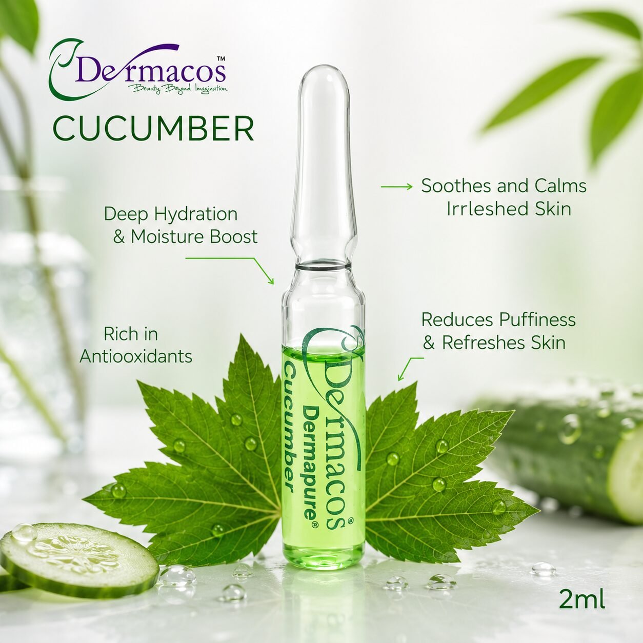 Dermapure Botanical Cucumber Ampoule () | Skin Care Serum | 2ml