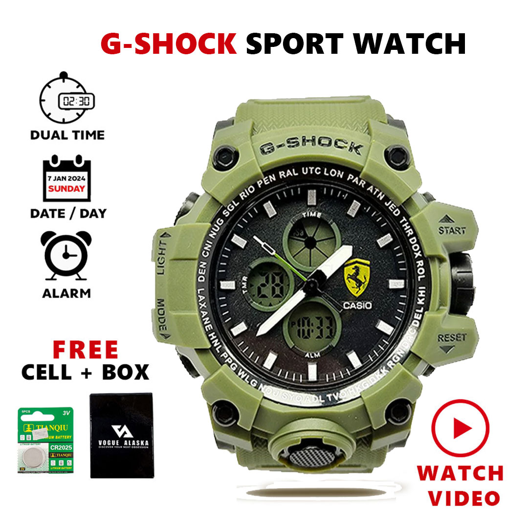 Mud Resist Anti Magnetic Dual Time 20BAR Water Resistant Sports Watch for Men