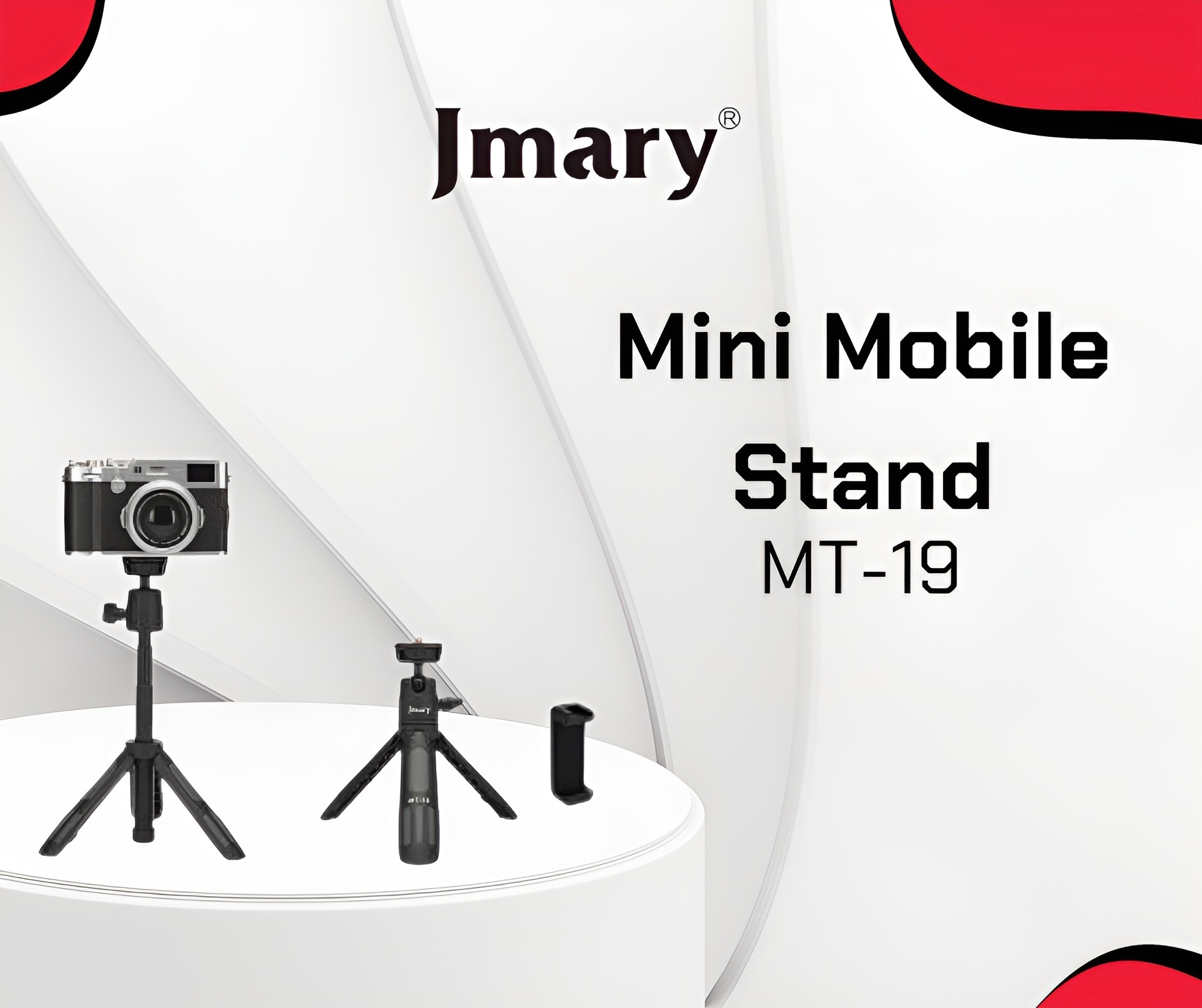 Jmary MT-19 – Table Top Mini Portable Extendable Tripod Stand for Mobile Phones and DSLR & Digital Cameras MT 19