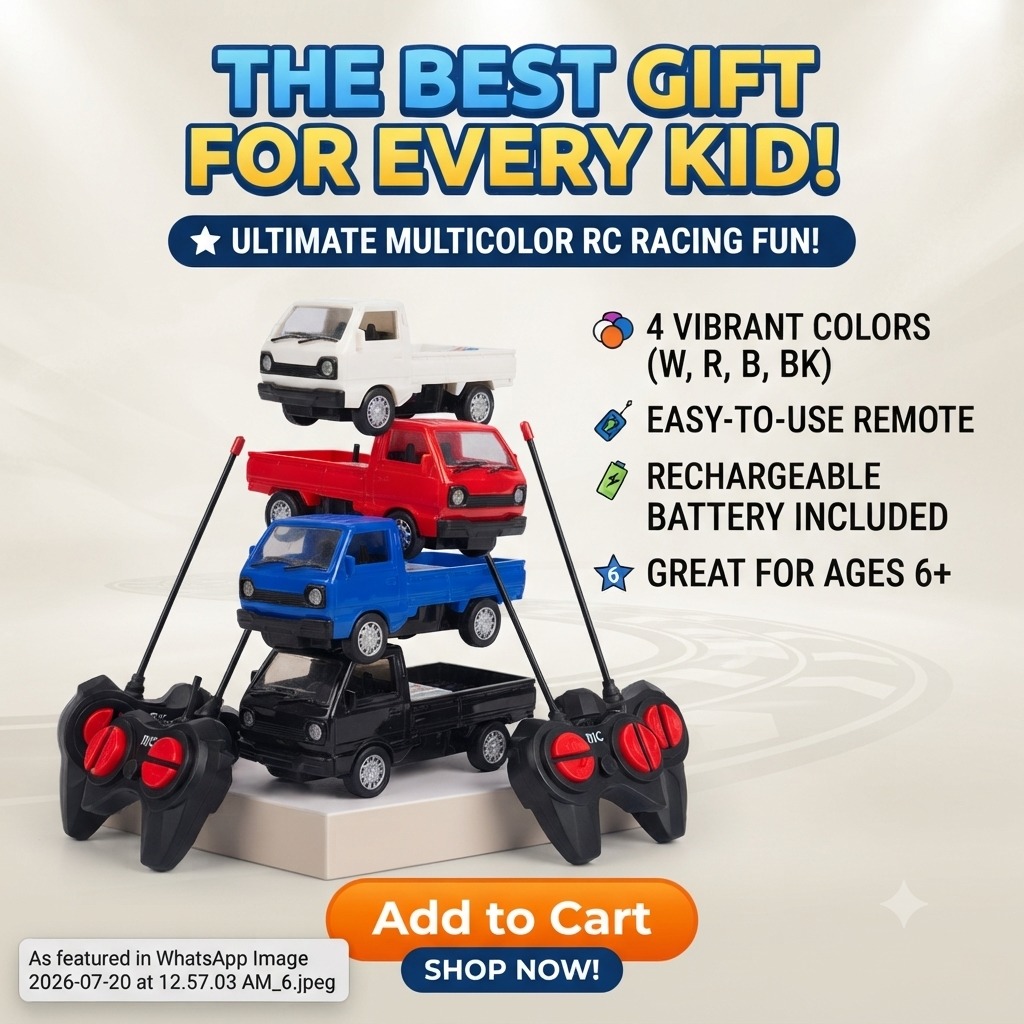 KIDDO KASTLE - RC Mini Suzuki Pickup Truck 1:32 Scale | 2.4GHz Remote Control Off-Road Drift & Climbing Truck with LED Lights | RC Racing Vehicle Toy for Kids Age 5+ | Assorted Colors