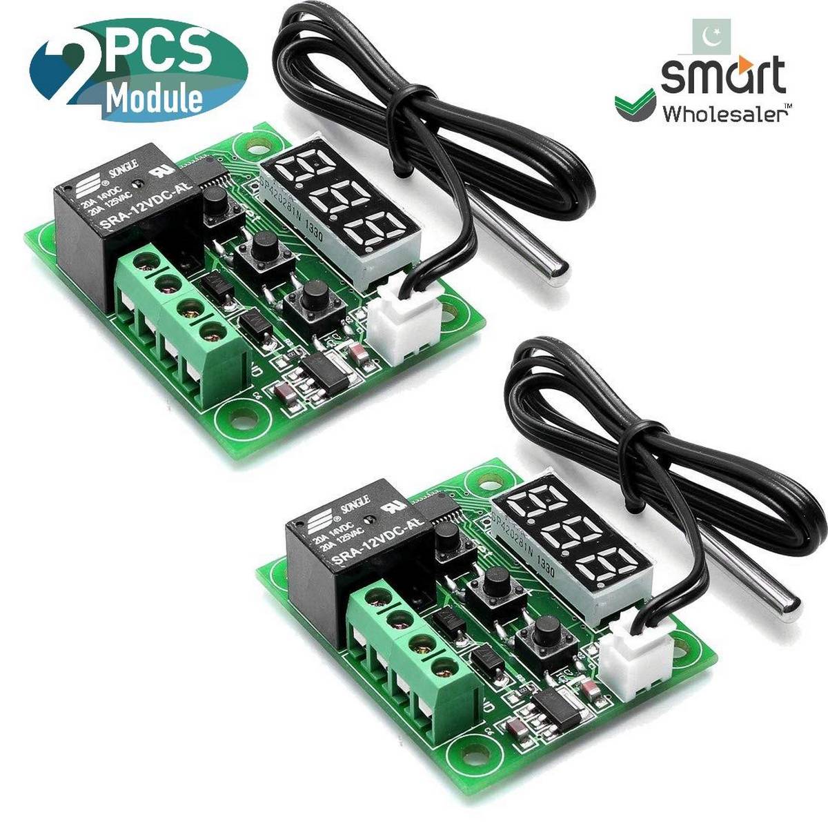 2pcs W1209 12V DC Digital Temperature Controller Board Micro Digital Thermostate