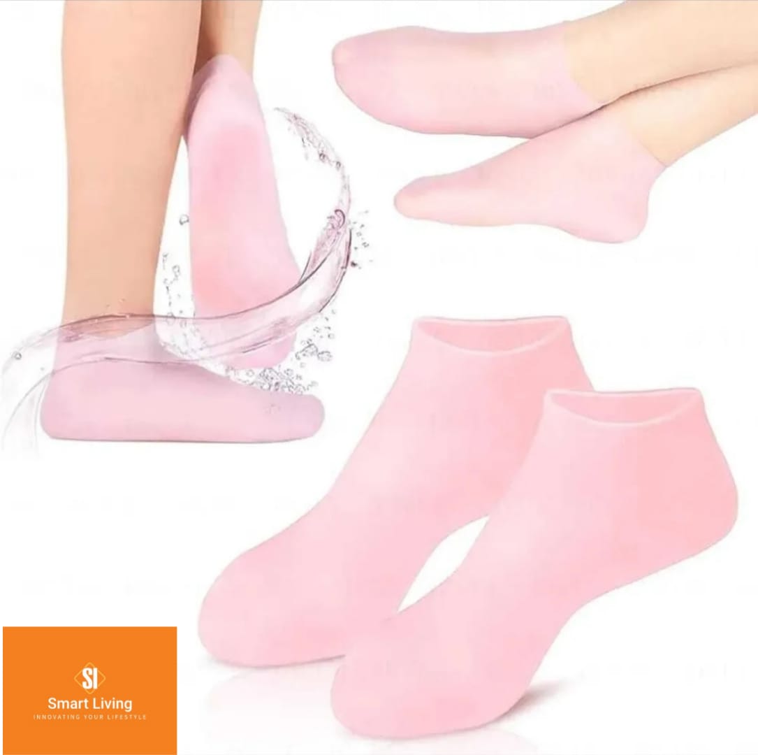 Silicone Socks Set | Moisturizer Gel Heel Socks | Anti Crack Silicon Socks for Men & Women | Cracked Heel Repair & Foot Care | Soft Gel Heel Protector | Reusable Overnight Moisturizing Socks
