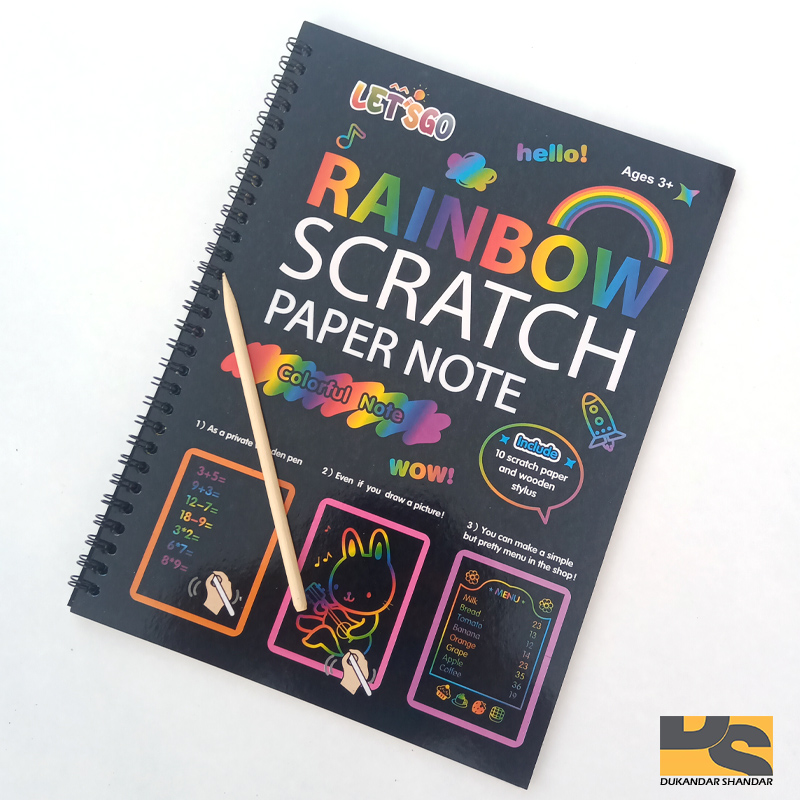Magic Color Rainbow Scratch Paper Book Black Diy Drawing s Sing Painting Kids cute stationery