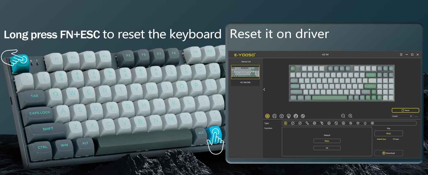 E-YOOSO HZ-94 Rapid Trigger Gaming Keyboard 8k Hz Polling Rate with Magnetic Red Switches Gray/Black 23 7fe911a6717f58afc19114a248c0b9b4