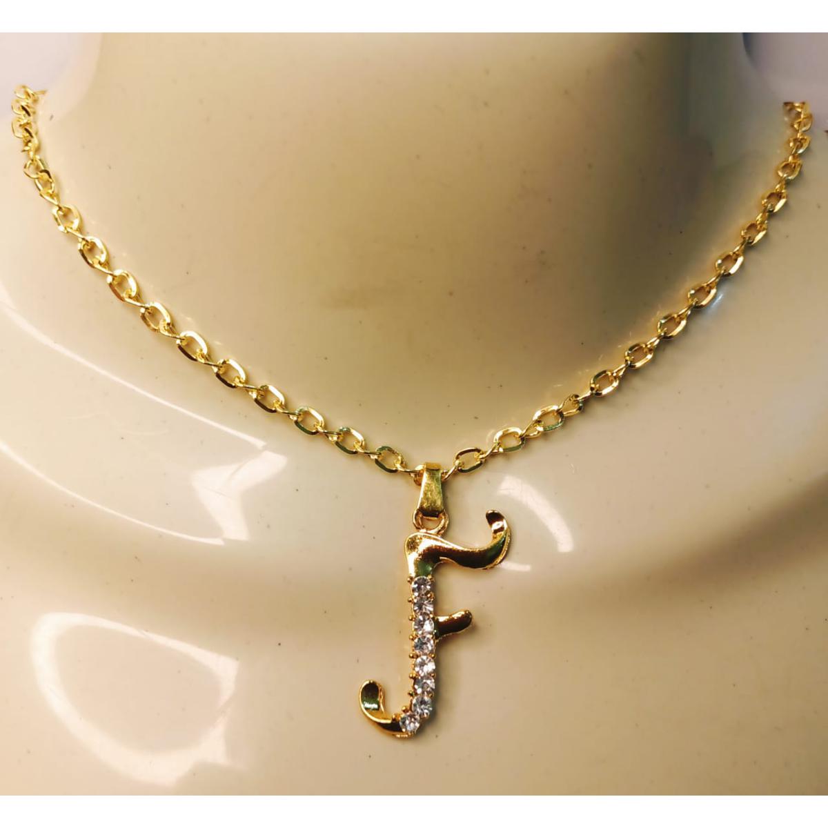 Alloy Golden Chain with A to Z Alphabet  Locket Necklace Pendants specially gift for Boys / Men / Girls / Women