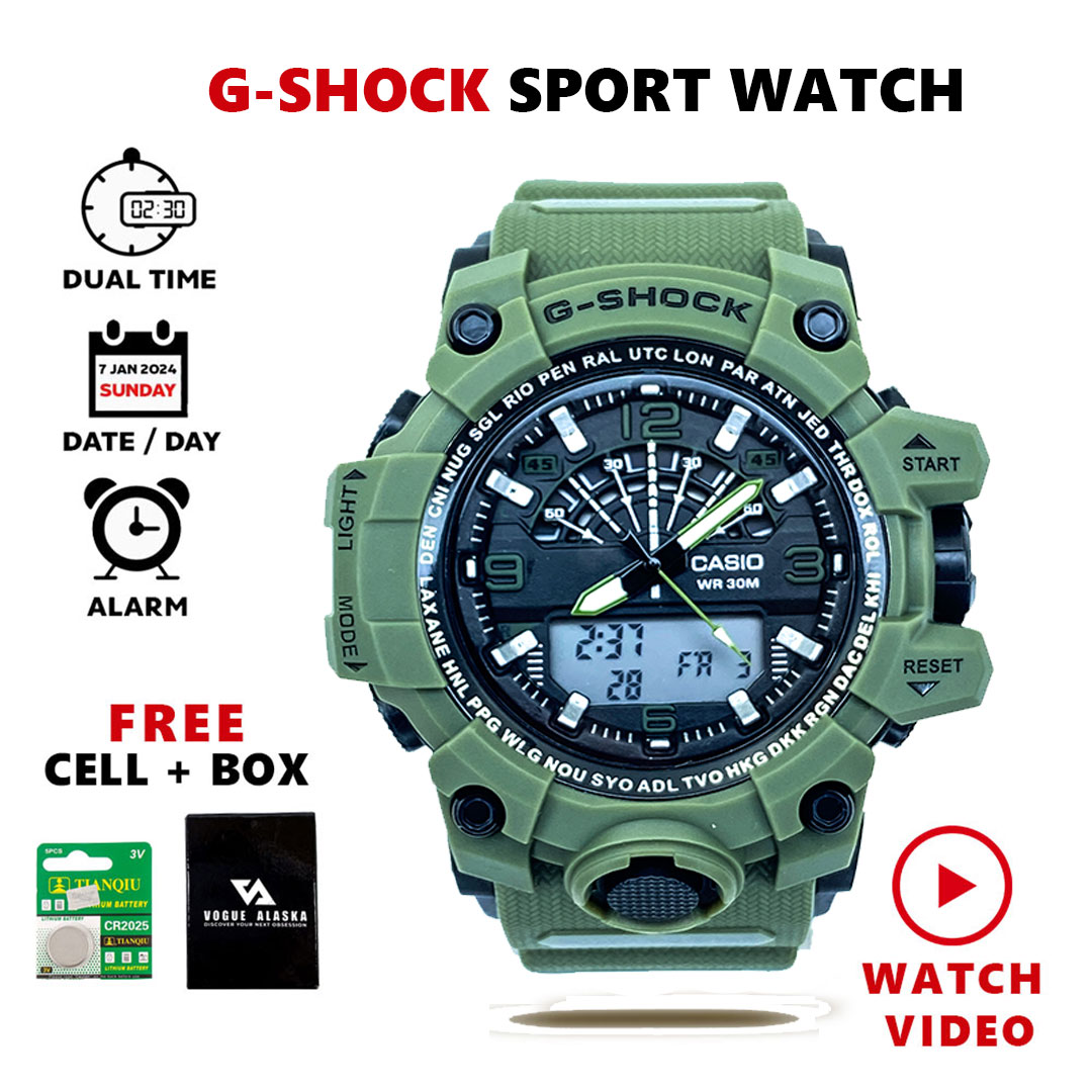 Mud Resistant Antimagnetic Dual Time Sports Watch Digital Display Water Resistant Sports Watch for Men