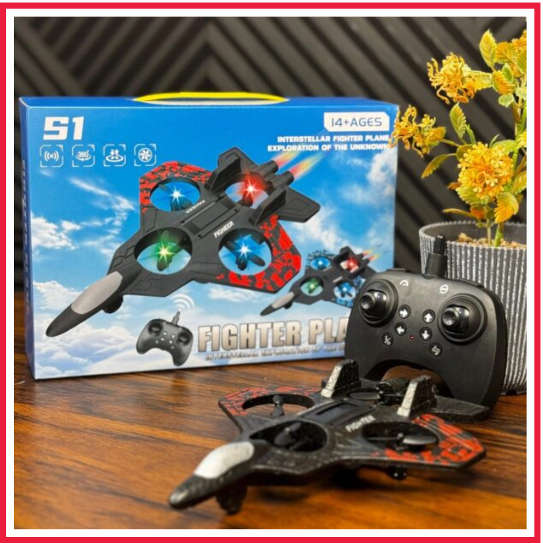 Fighter Jet Remote Control Airplane Toy for Kids | RC Fighter Jet Plane with Lights & Long Range | 360 Flip Stunt Roll & Rechargeable Remote Control Aircraft