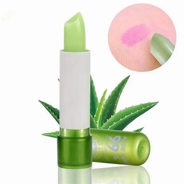 Cosmet corner Aloe Vera Lipstick Soothing Balm Care Color Change Pink lip balm