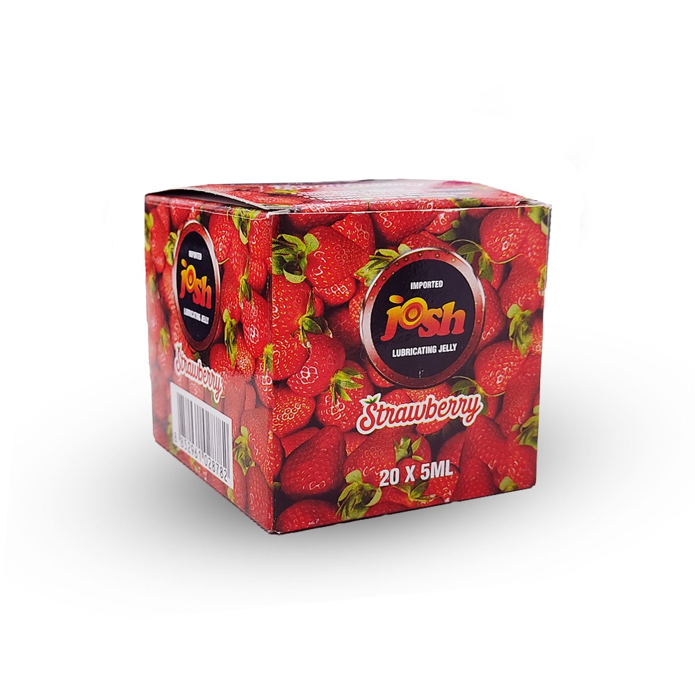 Josh Strawberry Lubricant 5ml x Pack of 20 – Water-Based | Travel Size | Menstrual Cup Safe | Intimate Dryness Relief | Smooth & Safe.