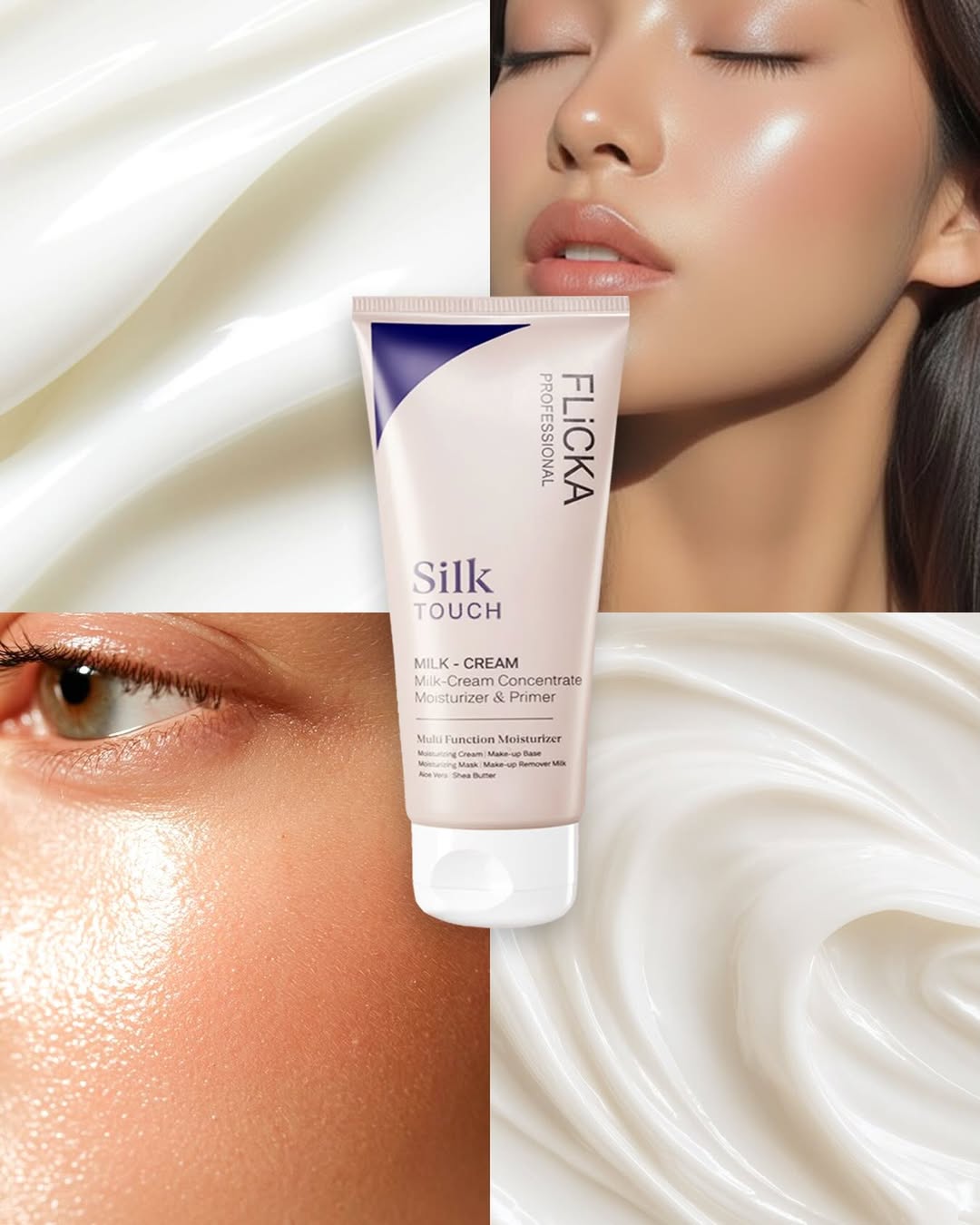 FLIKA Professional Silk Touch Milk Cream Moisturizing Makeup Primer & Brightening Face Cream for Smooth, Soft & Radiant Skin