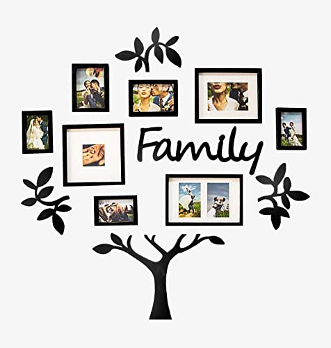 3D Wooden Wall Family Tree With  6-8 Picture Large Size Frames, Wooden Family Tree Photos Frame, Modern Ghar Ka decor