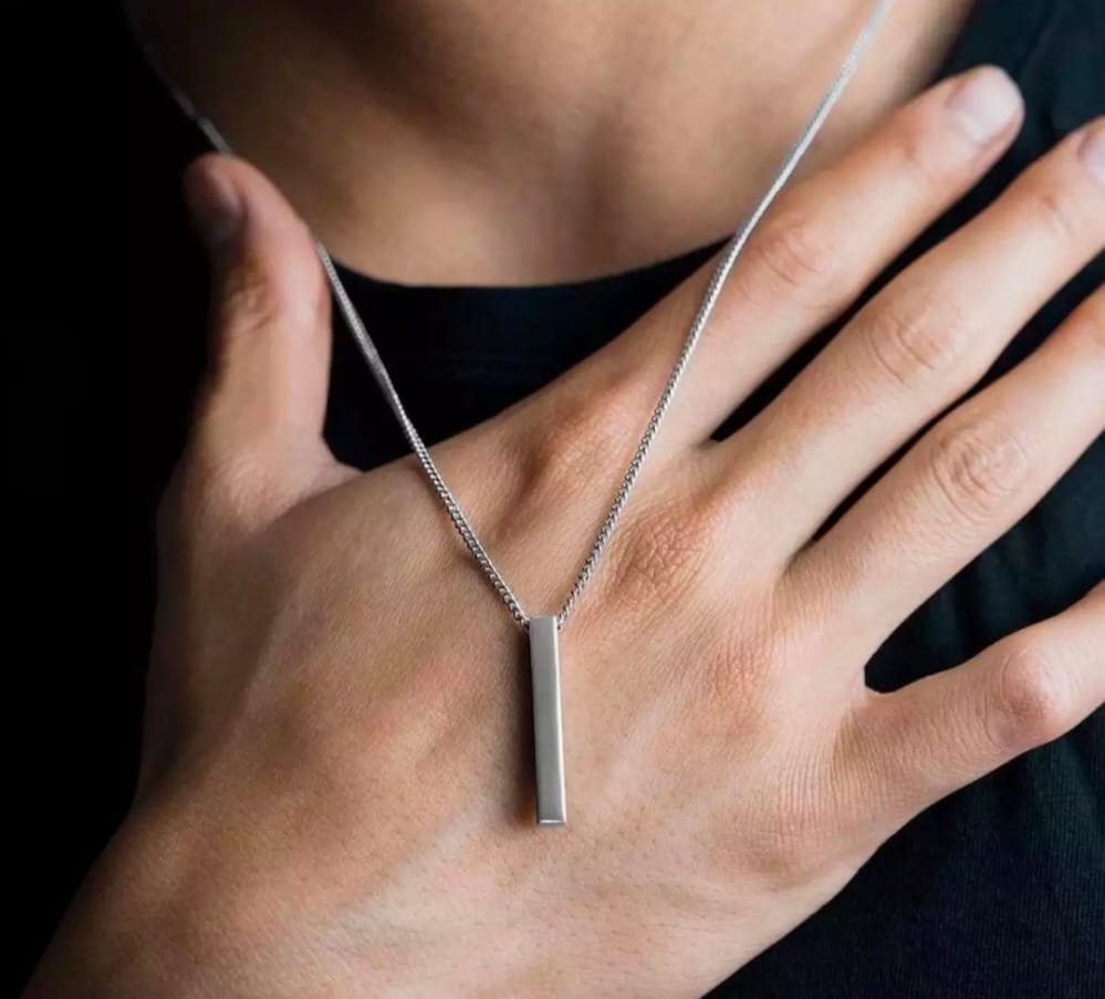 Pure Stainless Steel Vertical Bar Necklace/Locket/Chain for Girls/Women