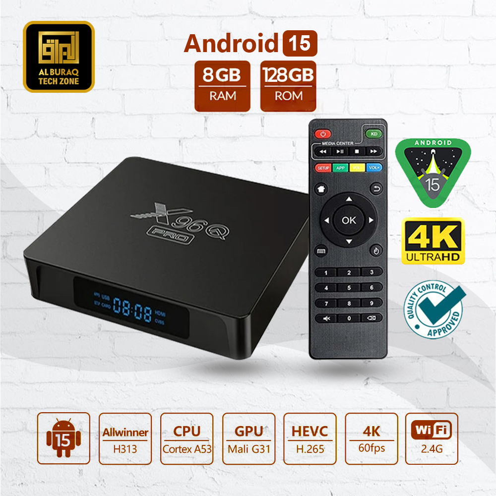 X96Q Pro - 8GB 128GB - Smart Android Tv Box with Simple Remote and TX20 PRO with Voice Remote,  Including Free Movies, Web-series Apps Installed  - Android TV Box By Al-Buraq Tech Zone