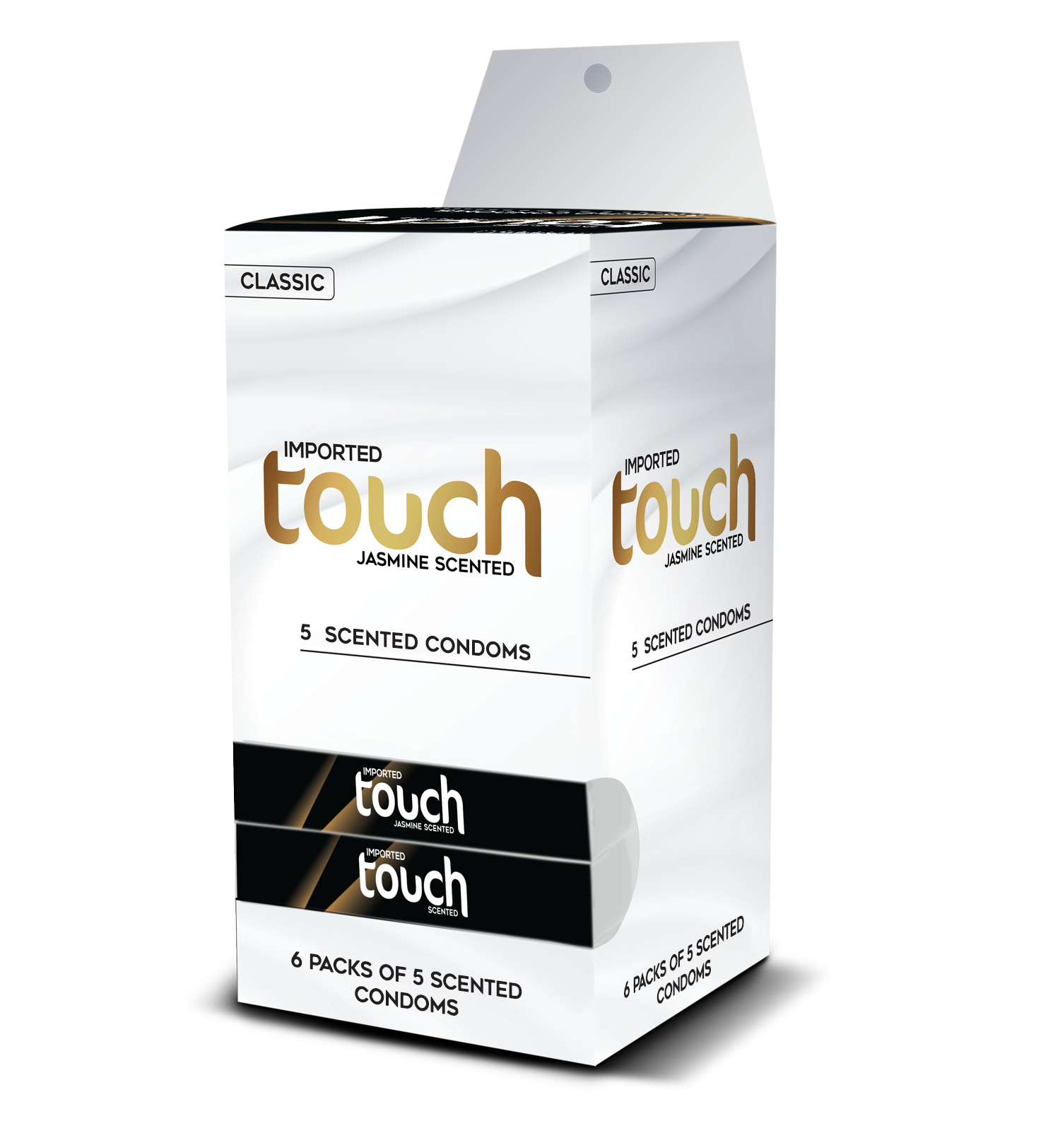 Touch Classic Condom Tray - Jasmine Scented - Pack of 5 - 30 Pieces (6 x 5's)