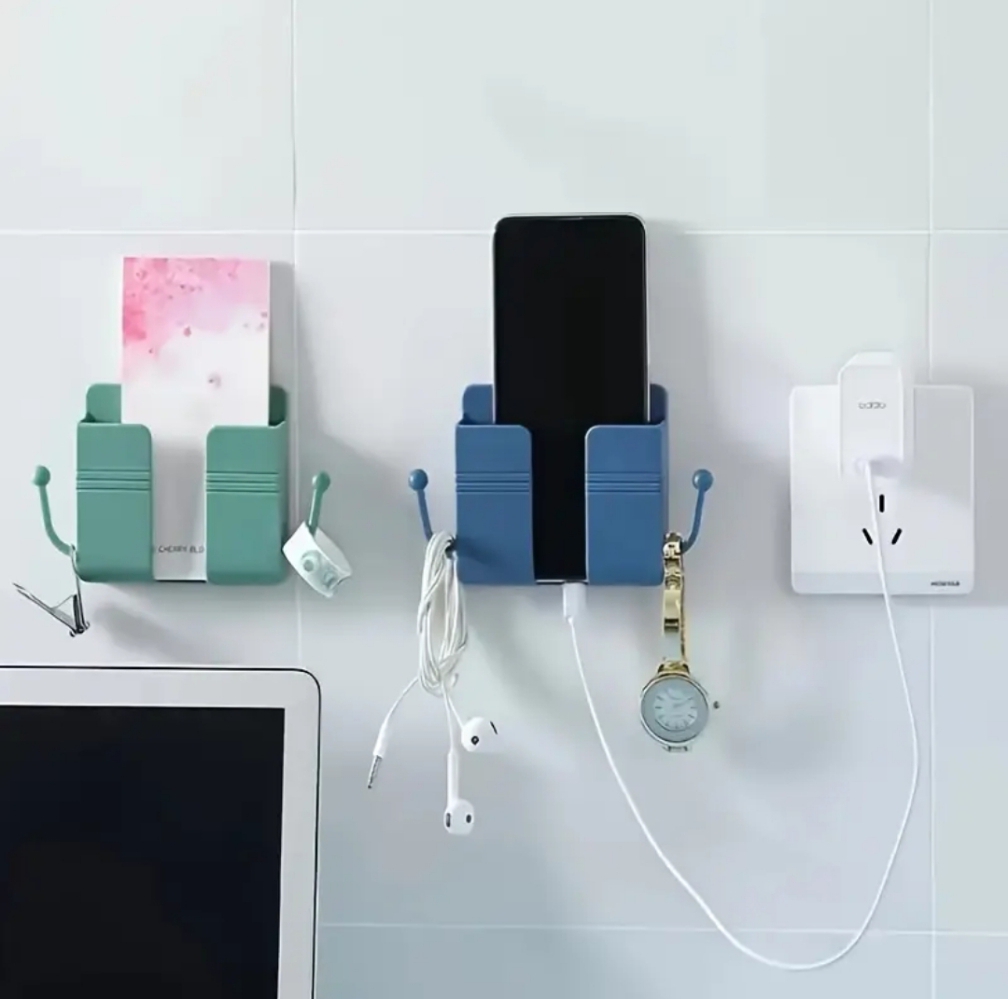 Wall Mobile Phone Holder | Strong Adhesive | Space Saving | Universal Mount | Perfect for Charging & Storage