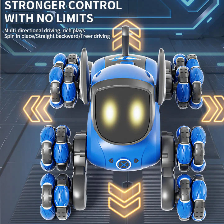 2.4G Mini RC 8 Wheels Stunt Robot Dog