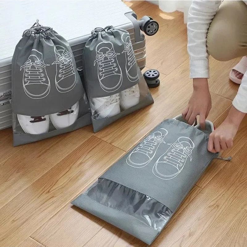 Shoes Storage Bag Closet Organizer Non Woven Travel Portable Bag Waterproof Pocket Clothing Classified Draw Hanging Bag