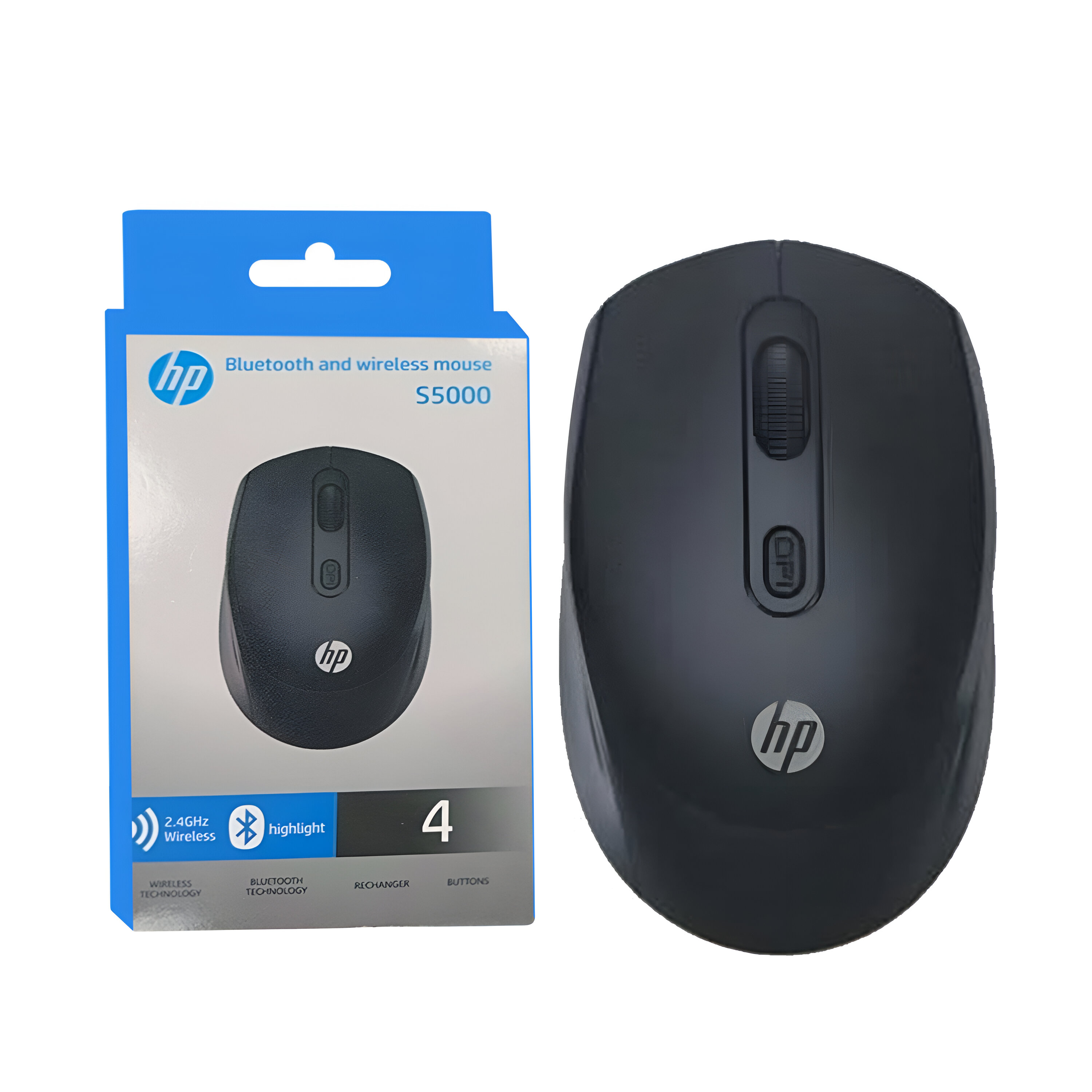 HP S5000 BLUETOOTH AND WIRELESS 2.4GHZ MOUSE/ HP W10 Wireless RGB Bluetooth, Wireless, Rechargeable Slim Mouse price in Pakistan