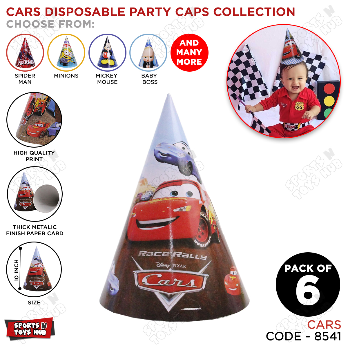 Happy Birthday Party Hat For Kids Born Day Celebration Cap Cartoons Characters Spiderman Jungle Book Mickey Mouse, Baby Boss, Minions, Mcqueen Car, Frozen, Unicorn Cartoon Movies_ Disney Paper Caps & Hats Parties Decor Supplies