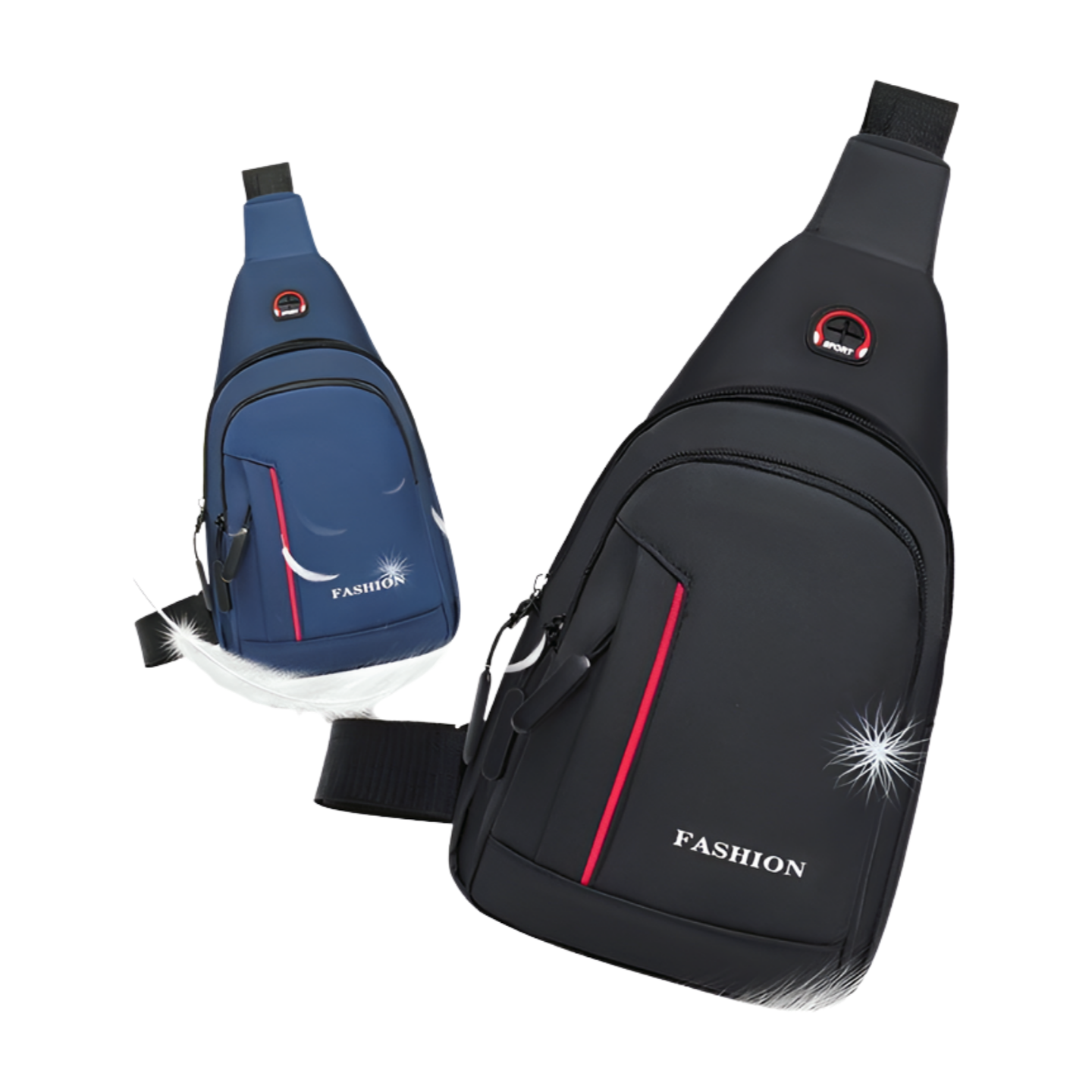 Water-Resistant Nylon Side Bag for Men - Compact Crossbody Chest Pack with Phone Pocket