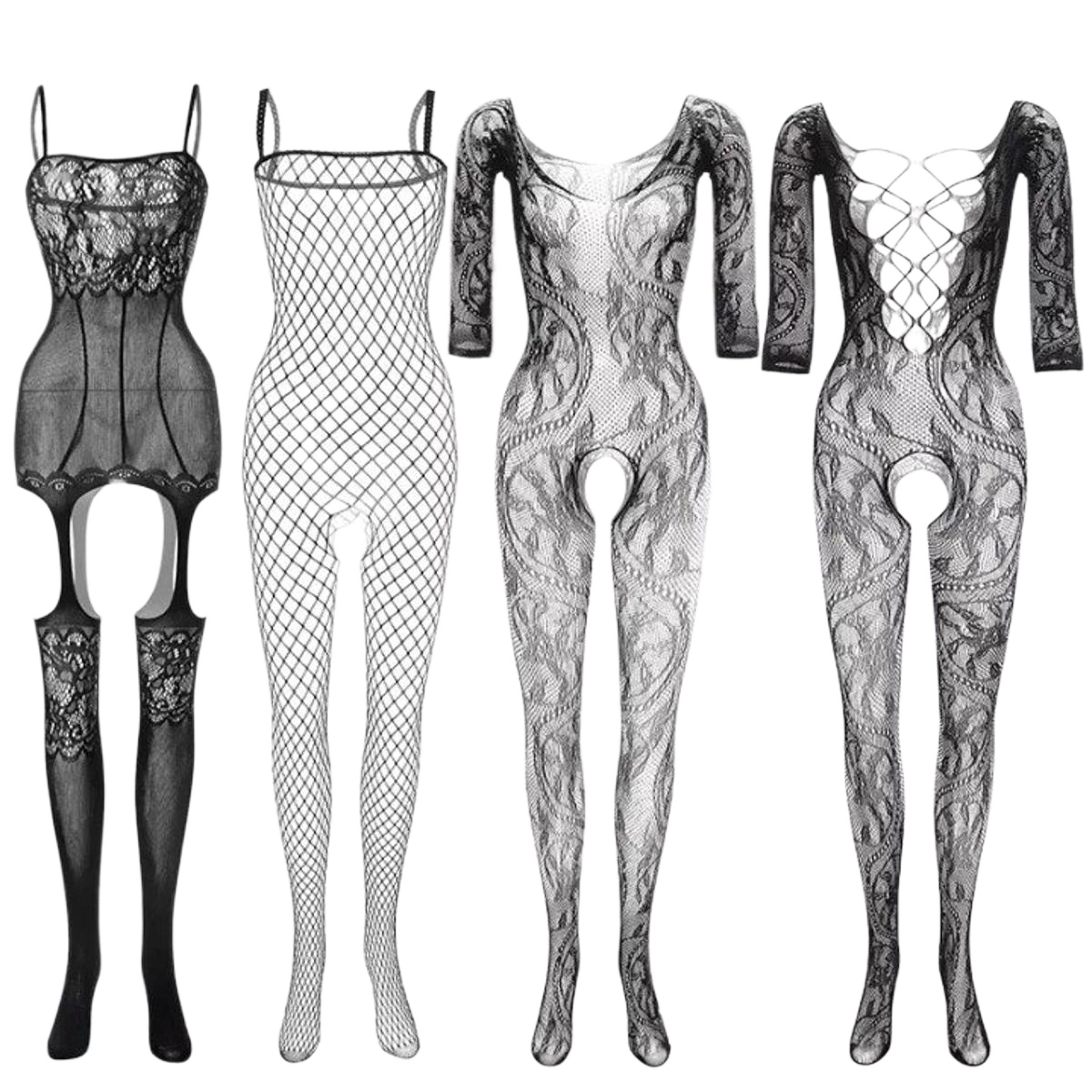 Seamless Body Suit For Women Nighty Net Stocking Ladies BodyStockings for Women in Free Size Black Stockings Fits All in Random Designs
