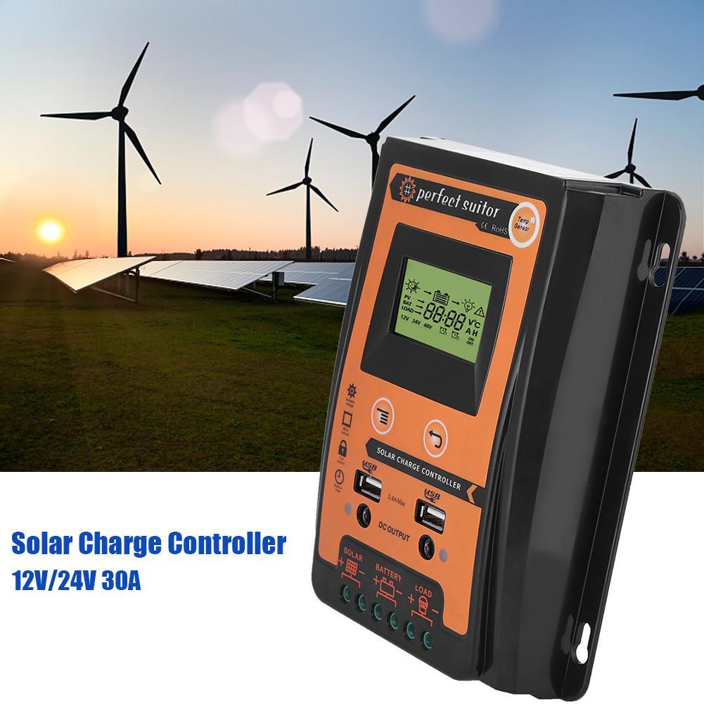 12v 24v 30a Mppt Solar Charge Controller Solar Panel Battery Regulator Dual Usb Lcd Display Buy Online At Best Prices In Pakistan Daraz Pk