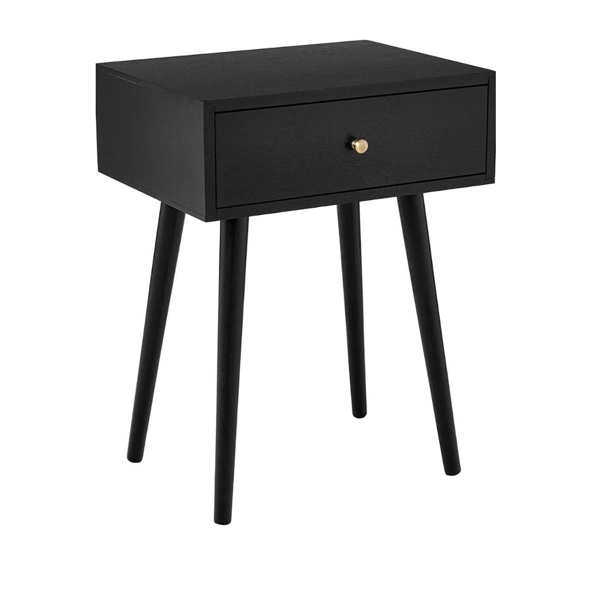 HomeBliss Mid Century 1-Drawer Wooden Side Table for Bed Room, Living Room