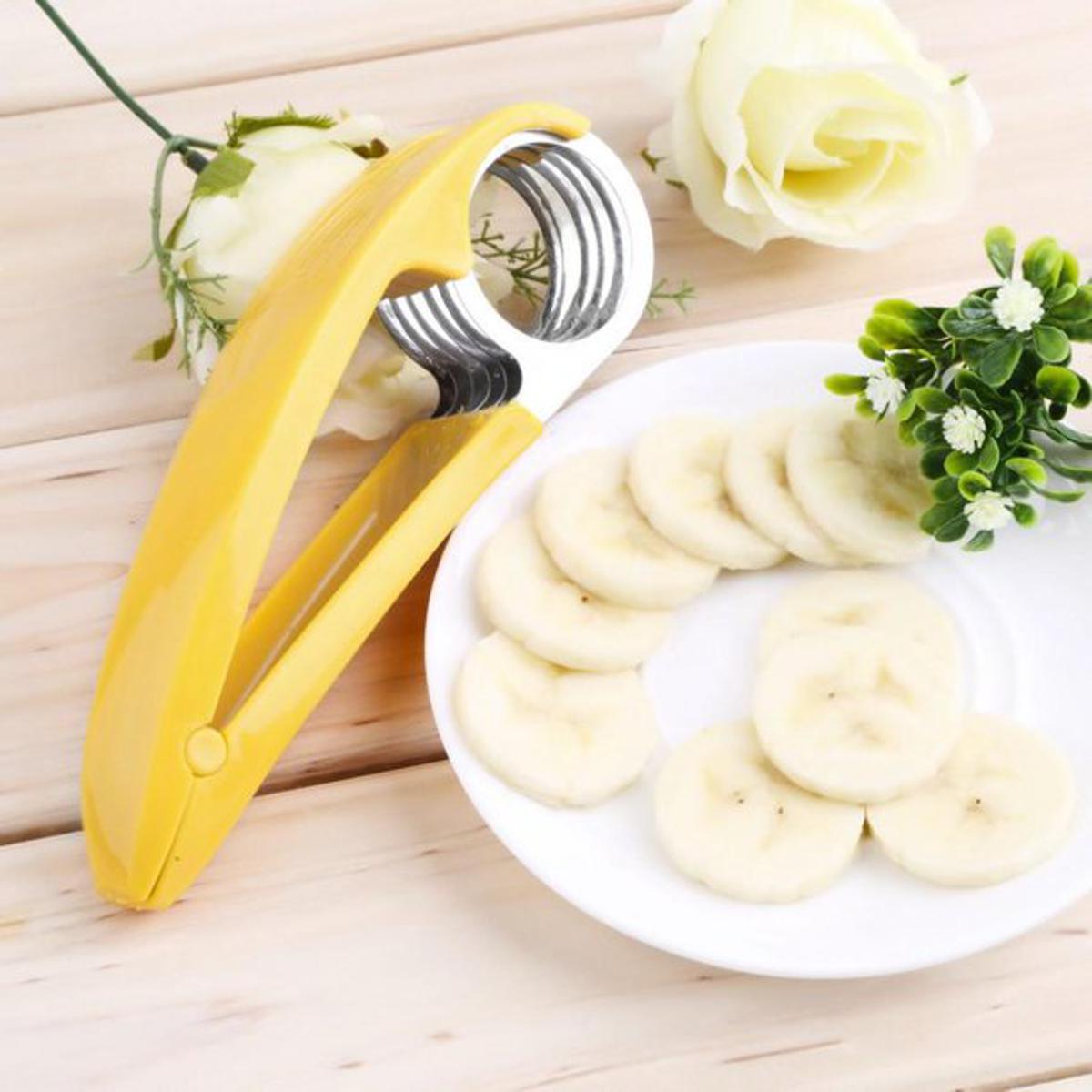 Banana Slicer Fruit Knife Veggie Hotdog Cucumber Cutter Kitchen Gadget Bar  Tools